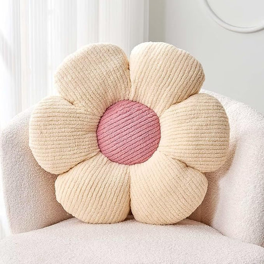 Flower Throw Pillow, Soft White 14.9" Shaped Floor Pillow for Home Decor, Cute Aesthetic Plush Decorative Pillows for Bed, Sofa, Couch