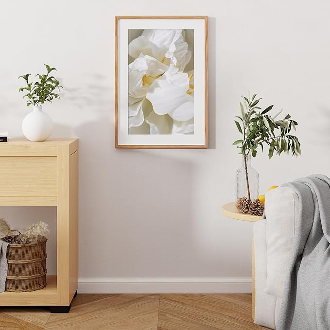 Natural Oak 18x26 Matted Frame with Real Glass for 14x22, Home Decor (1 Pack)