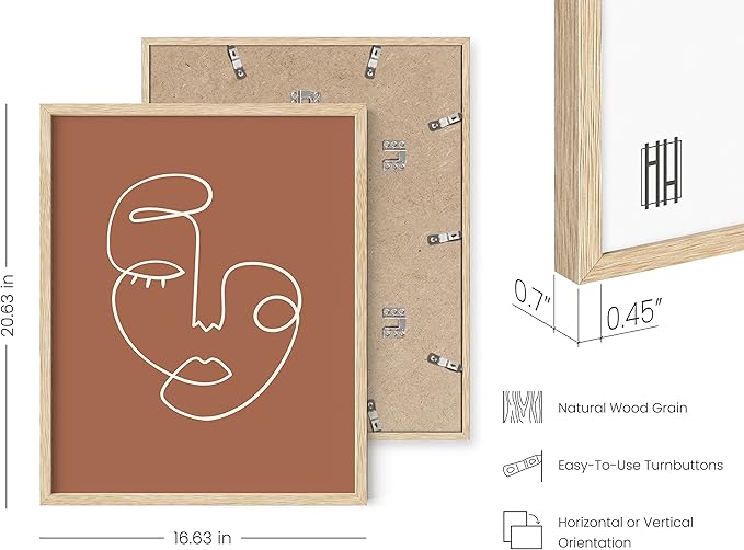 HAUS AND HUES Woman Drawing Wall Decor - Female Figure Silhouette Artwork Line Drawing Wall Art Minimalist Clay Abstract Face (16x20 Framed Beige)