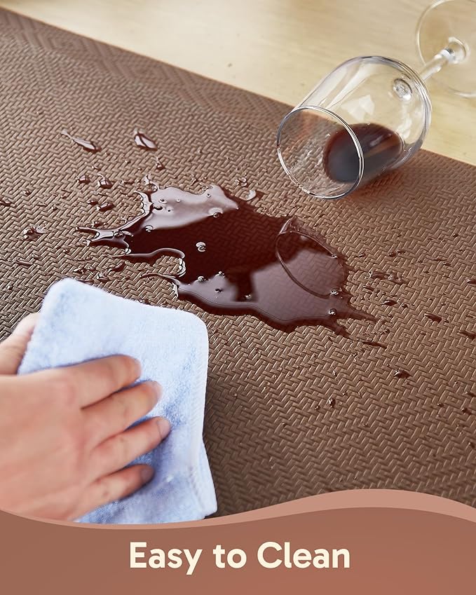 Ophanie Kitchen mats for Floor, 3/4 inch Thick, Kitchen Rugs, 20x48 Anti Fatigue Standing Cushioned Mat, Waterproof,Comfort Ergonomic mat for Office, Home, Sink, Brown Non-Slip Bottom