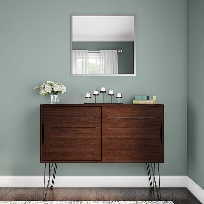 Elegant Decorative Votive Candle Holder Centerpiece, 5 Glass Cups on Wood Base-Tray for Anniversary, Wedding, Dining Table Centerpiece, Decorations Living Room, Decor Coffee Table Centerpiece, Menorah