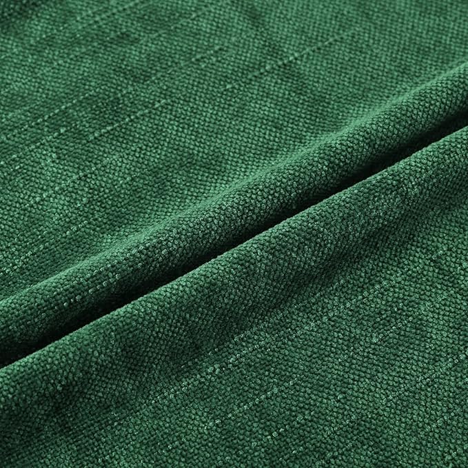 Set of 4 Soft Textured Decorative Throw Pillow Covers 16x16 Inch Cozy Farmhouse Cushion Cover Square Accent Pillow Cases for Bed Couch Sofa Living Room, Dark Green