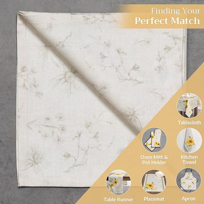 Maison d' Hermine Cloth Napkins Set of 4 100% Cotton Everyday Reusable Square Napkins Cloth Washable, Dinner, Party, Wedding, Restaurant, Spring/Summer (Candice, 20" x 20")