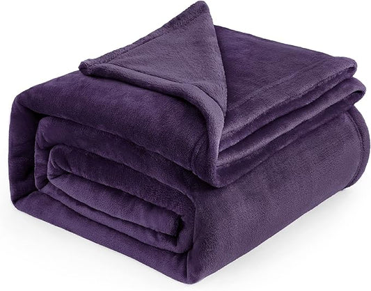 Bedsure GentleSoft Fleece Blankets Queen Size Purple - Bed Blanket Soft Lightweight Plush Fuzzy Cozy Luxury Microfiber, 90x90 inches