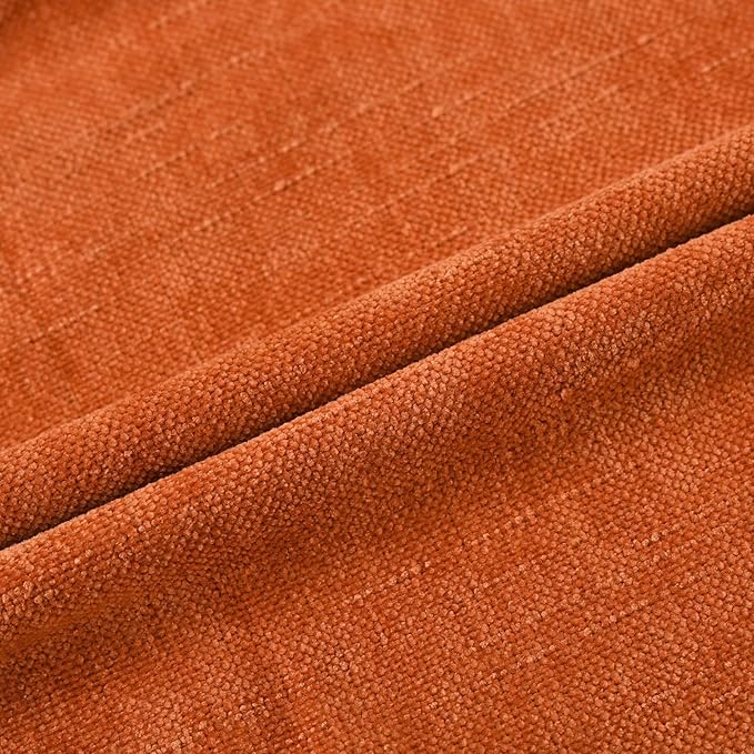 Set of 4 Soft Textured Decorative Throw Pillow Covers 22x22 Inch Cozy Farmhouse Cushion Cover Square Accent Pillow Cases for Bed Couch Sofa Living Room, Burnt Orange
