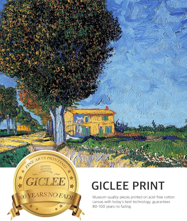 DECORARTS - Triptych (Van Gogh Famous Art Series), Vincent Classic Art Reproduction. Giclee Canvas Prints Wall Art for Home Decor 20x16, 3pcs/set