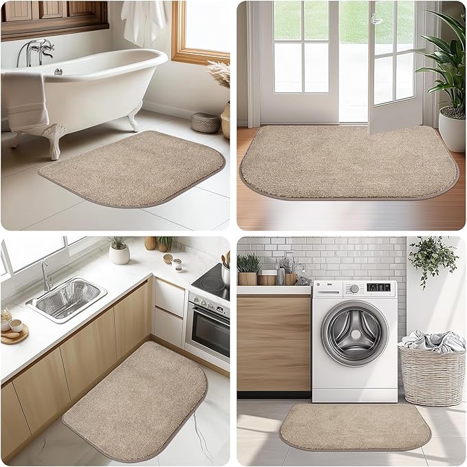 Washable Kitchen Rug 24" x 82" / 60cm x 210cm, Non Slip Kitchen Mat for Floor, Absorbent Indoor Entryway Runner Rug for Hallway, Laundry, Bathroom, Bedroom (Roll Packing)