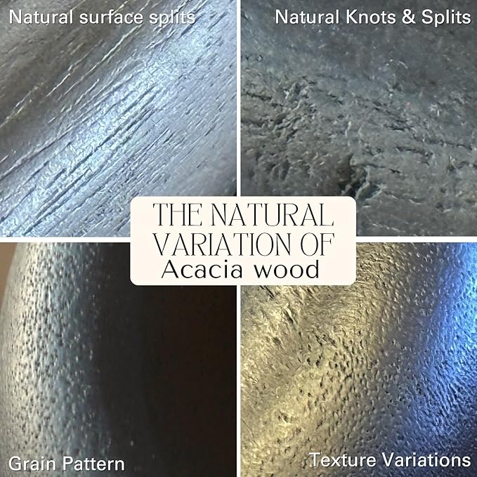 Wood Chain Link Decor – 13” Black Wooden Decorative Object for Coffee Table Decor & Neutral Decor for Home – Modern Knot Accent for Shelf Styling, Books, or Housewarming Gifts