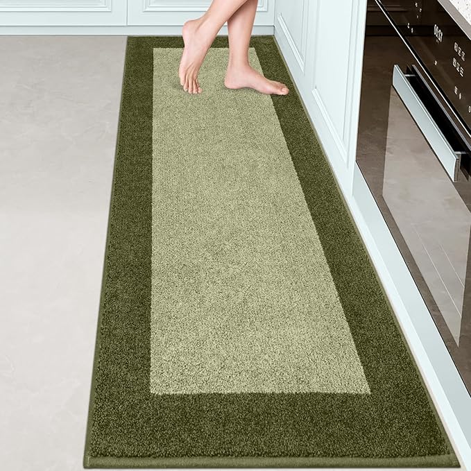 Machine Washable Runner Rug 24" x 84", Non Slip Kitchen Mat for Floor, Absorbent Entryway Rug for Kitchen, Bedroom, Hallway, Bathroom, Door (Roll Packing)