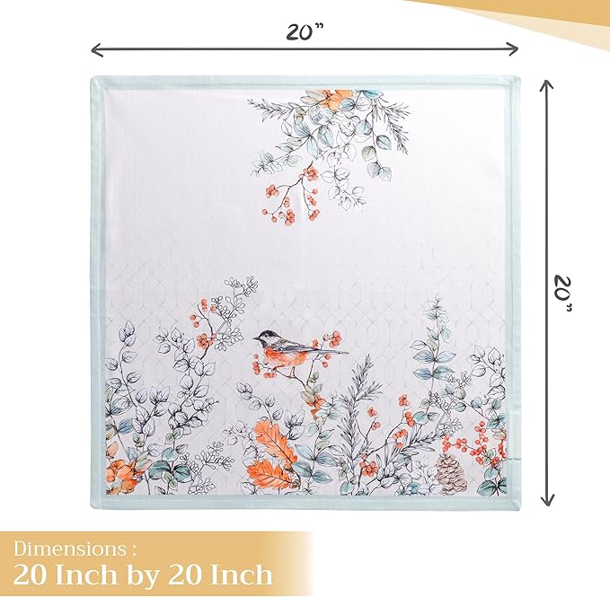 Maison d' Hermine Cloth Napkins Set of 4 100% Cotton Everyday Reusable Square Napkins Cloth Washable, Dinner, Party, Wedding, Restaurant (Whitish Shabby Chique, 20" x 20")