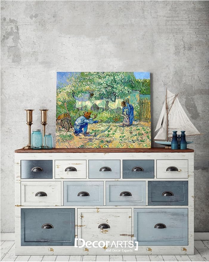 DECORARTS - First Steps, after Millet. Vincent Van Gogh Reproductions. Giclee Print for Wall Decor. 16x20