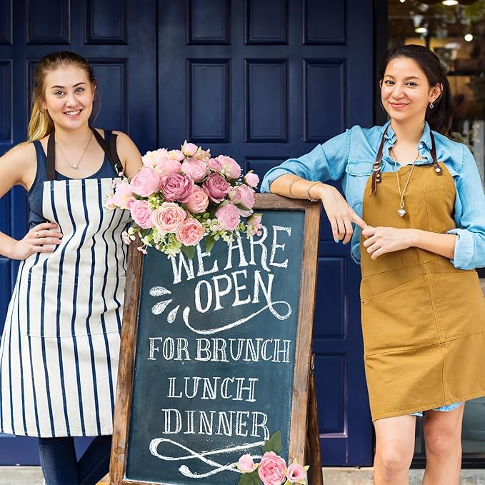 Geosar 8 Bundles Artificial Peonies Flowers Fake Silk Peony Bouquet Faux Peonies Flowers Bulk for Decoration Vase Florals Arrangements Wedding Party Table (Russet Red,Light Pink)