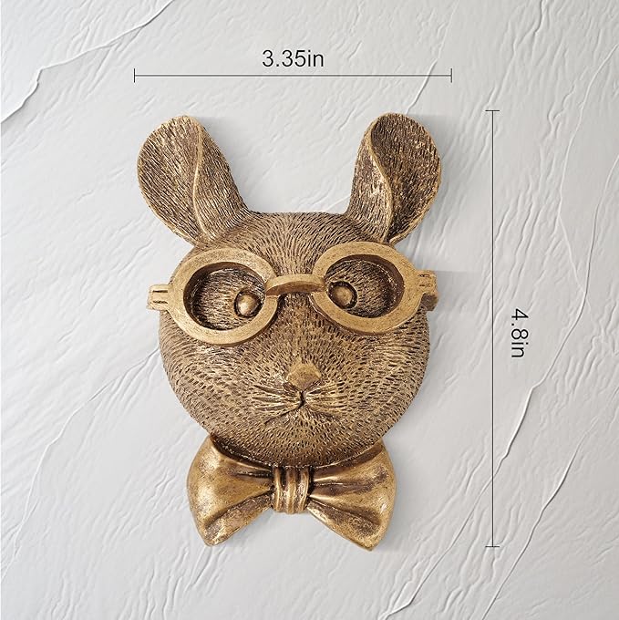 UITWMKTG Gold Animal Head Wall Decor Wall Sculpture Home Decor Statue for Living Room Office Bedroom Modern Decor for Men Women Rat