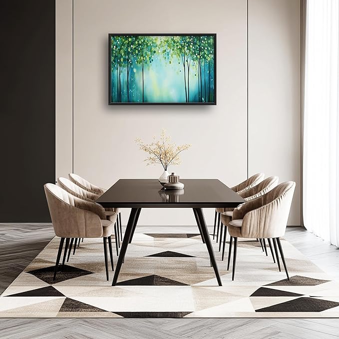 Lovira Green Forest Tree Large Wall Art Nature Landscape Canvas Wall Decor Pictures Prints Painting Framed Modern Artwork for Living Room Bedroom Bathroom Office 24"x36"