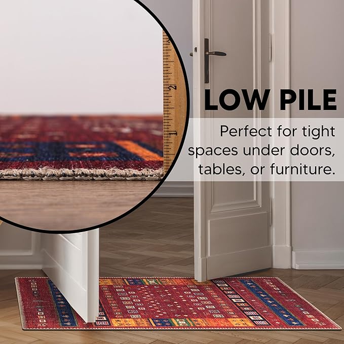 Keen Home Design 2x3 Rug - Machine Washable Entry Rug with Non-Slip Backing, Ideal for Enteryway, Kitchen, Bathroom, Laundry Room - Vintage, Easy Clean, Durable, Low Pile Rug - (2' x 3')