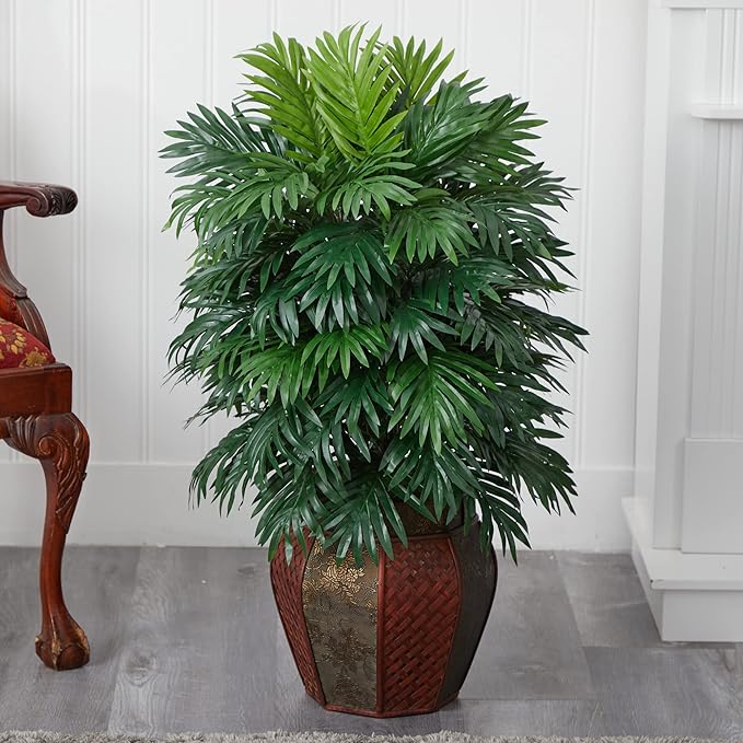 Nearly Natural Areca Palm with Vase Silk Plant, 38" x 27" x 25"
