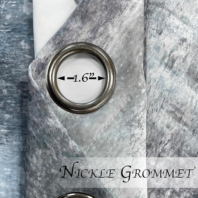 Asuexpect Dusty Blue Abstract Curtains 2 Panels Set Navy Grey Geometric Curtain Modern Chic Window Treatments Decorative for Farmhouse Living Room Bedroom Window 50% Darkening Curtain 52x108 Inch