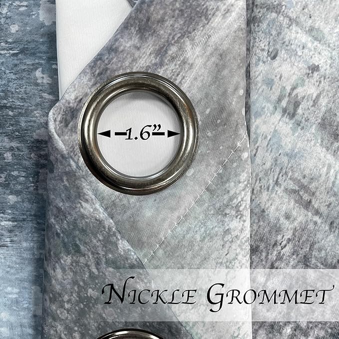 Asuexpect Dusty Blue Abstract Curtains 2 Panels Set Navy Grey Geometric Curtain Modern Chic Window Treatments Decorative for Farmhouse Living Room Bedroom Window 50% Darkening Curtain 52x63 Inch