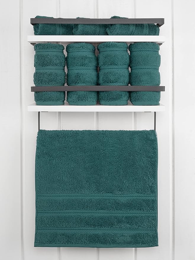 American Soft Linen Luxury Hand Towels for Bathroom, 600 GSM 100% Cotton Turkish 4 Piece Hand Towel Set, 600 GSM Hand Face Towels for Kitchen, Teal Hand Towels
