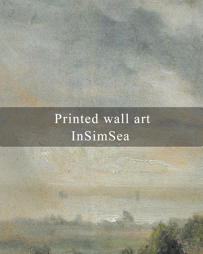 InSimSea Square Framed Canvas Wall Art, Landscape Room Decor Scenery Sky Grassland Canvas Oil Painting Home Decor, Wall Art Prints Decor for Living Room, Bedroom, Bedroom, Office 12"x12"