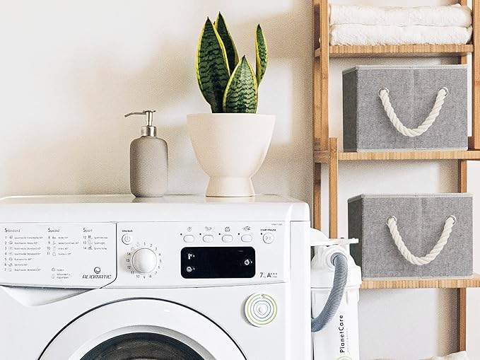 StorageWorks Storage Baskets for Shelves, Foldable Fabric Closet Storage Bins with Handles, Fabric Storage Bins Clothes Organizer, Gray, 3-Pack, Small