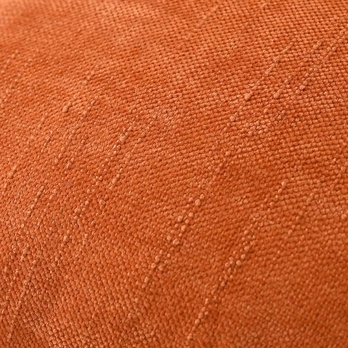 Set of 4 Soft Textured Decorative Throw Pillow Covers 18x18 Inch Cozy Farmhouse Cushion Cover Square Accent Pillow Cases for Bed Couch Sofa Living Room, Beige Aqua Burnt Orange