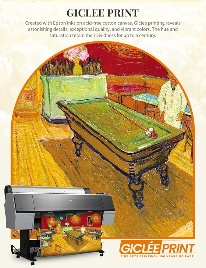 DECORARTS - The Night Cafe in the Place Lamartine in Arles - Vincent Van Gogh Giclee Prints w/Antique Brown Frame for Wall Decor. Picture Size: 20x16, Total Size w/Frame: 23x19