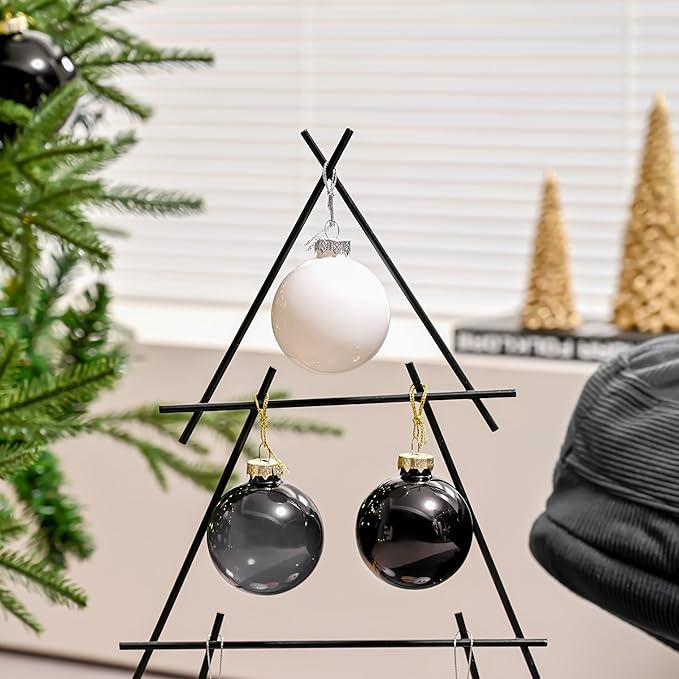 White Glass Christmas Ornaments for Tree, Matte, Shiny, Clear Ball Ornaments, 12 Pcs Ivory Xmas Balls for Home Decoration, Thanksgiving, Party, DIY Gift