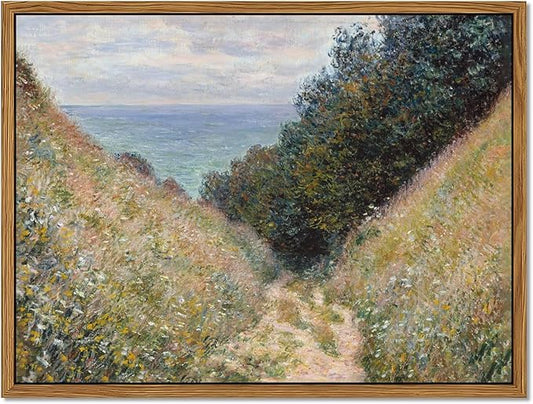Framed Vintage Monet Wall Art Farmhouse Decor – Impressionist Oil Painting Canvas Prints – Country Landscape Classic Aesthetic Wall Decor for Living Room Bedroom Bathroom – 12''x16''