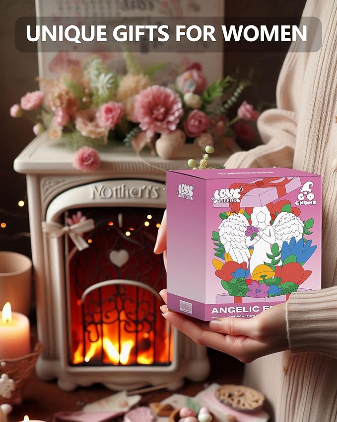 Angelic Embrace - Resin Angel Figurine with Bouquet and Heart Accents Decorative Base - A Gift to Express Unwavering Love, Remembrance, Sympathy, Comfort Healing for Women Girls (Angel)