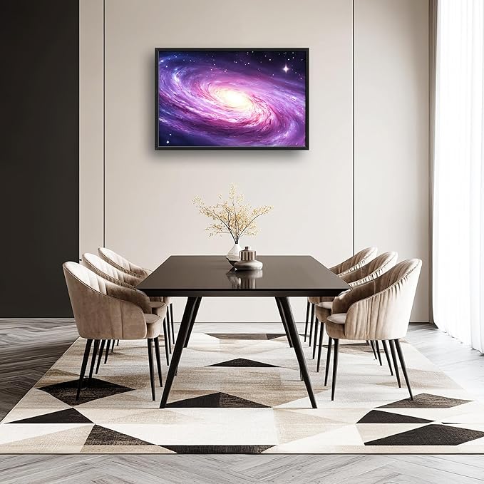 Lovira Outer Space Galaxy Large Wall Art Rustic Universe Starry Sky Canvas Wall Decor Pictures Prints Painting Framed Artwork for Living Room Bedroom Bathroom Kitchen Office 24"x36"