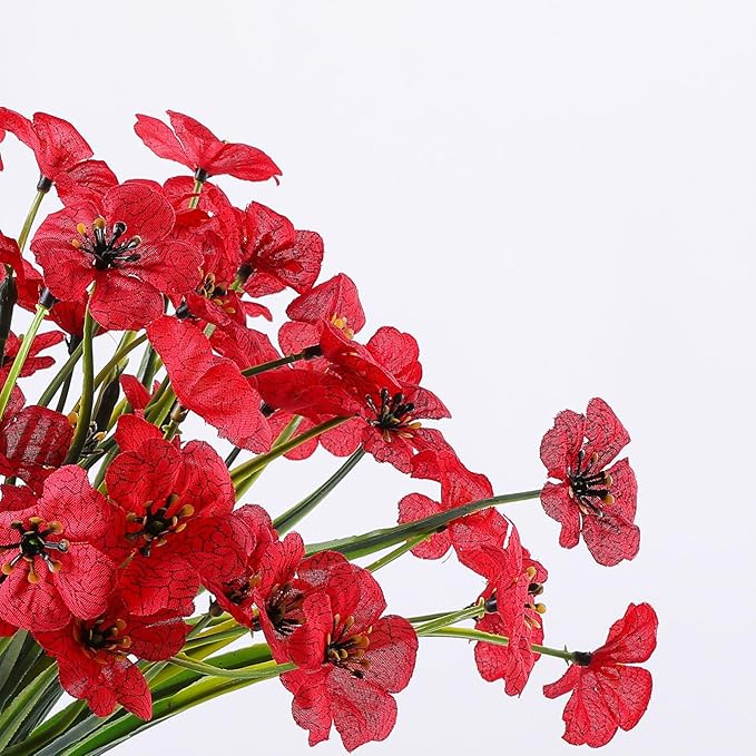 AGIRL 24 Bundles Artificial Flowers for Outdoor,No Fade Fake Plastic Flowers Faux Plants for Decoration Hanging Planters Indoor Outside Garden Porch Window Box Home Wedding Farmhouse