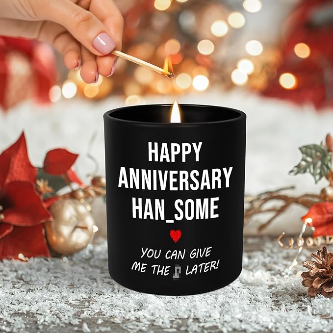 Funny Gifts for Him - Long Lasting Vanilla Lavender Scented Candle 10oz - 1 Year 10 Year 30th 50th Anniversary Wedding Gifts for Men Husband Him Boyfriend from Her Girlfriend Wife