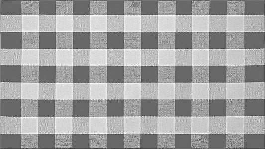 SEEKSEE Cotton Buffalo Plaid Rug 3'x5' Gray and White Checked Rug Washable Doormats Indoor Outdoor Rugs for Layered Front Door Mats, Porch, Kitchen, Farmhouse, Entryway