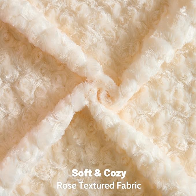 FUTEI Cream White Decorative Throw Pillow Covers 18x18 Inch Set of 2,Soft Solid Rose Textured Cushion Case,Modern Home Decor for Couch Sofa Bed Living Room