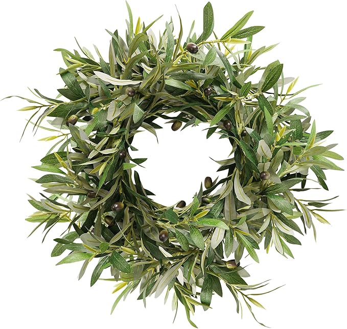 Fake Plants Olive Branch 27.5in Artificial Plant Outdoor Decorations for Living Room Olive Tree Branches Greenery Stems Can Be Used for Spring Home Decor Room Decor Office Decor(12PCS)