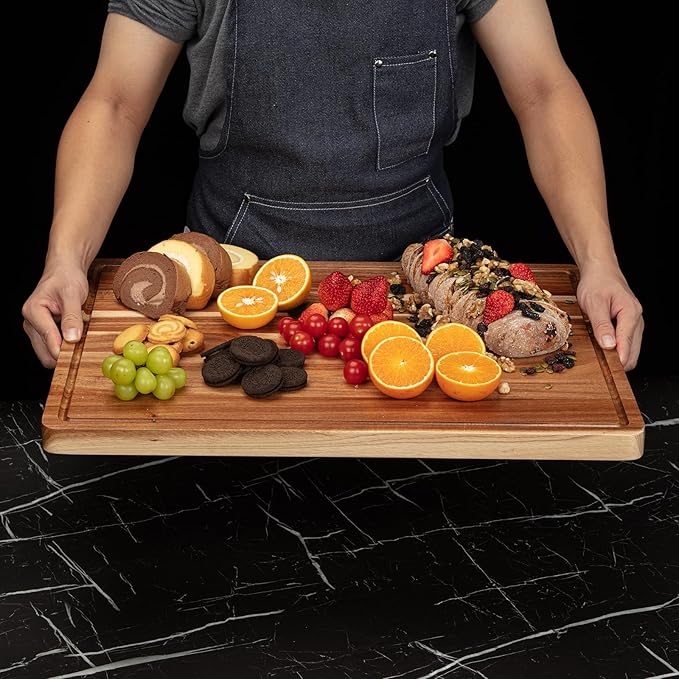 Garvee 20x15 Inch Large Acacia Cutting Board, Wood Thick Chooping Board for Kitchen with Deep Juice Groove, Large Butcher Block for Meat Fruits Vegetables Turkey