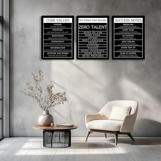 Motivational Wall Decor Paintings Inspirational Office Wall Decor Posters Prints 3 Pieces Bedroom Decor Living Room Office Canvas Picture Wall Painting Home Decoration Framed Artwork (36''W x 16''H)