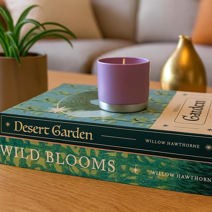 Set of 2 Decorative Books – Botanical Faux Books with Hidden Storage, Coffee Table Decor, Bookshelf Decoration, Decorative Storage Box, Faux Book Set, 12.2x8.6x1.5” & 11x7.7x1.2”