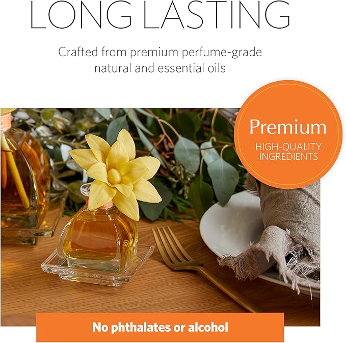 AGRARIA PetiteEssence Flower and Reed Diffuser Set, Hand Crafted Sola Flower Botanical Home Fragrance Set, Scented Oil Gift for All Occasions