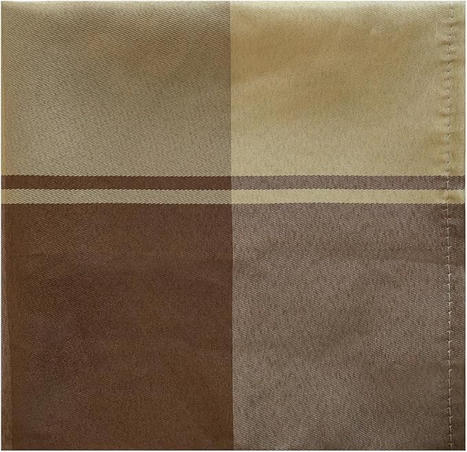SASTYBALE Checkered Style Cloth Napkins 20 x 20 Inch 4 Pieces Washable Comfortable for Restaurant Family Dinners Weddings Parties and Banquets(Square, 20" x 20", Taupe)