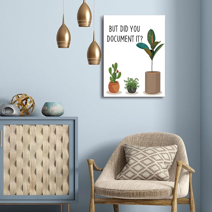 Ploceiny Funny wall decor But Did You Document It home decor Sign Decorative Home Office wall art Rustic Farmhouse Square Desk Decor for Shelf poster office desk accessories desk organizer A-379