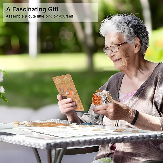 Robin Bird 3D Puzzle with Sounds, Made of 41 Paper Puzzle Pieces, Animal Collectible Table Art Gift Toys for Tweens, Teens & Adults