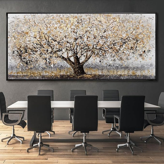 Tree Framed Wall Art Floral Wall Decor Vintage Art Pictures 32"x70" Wall Prints for Living Room Artwork for Dining Room