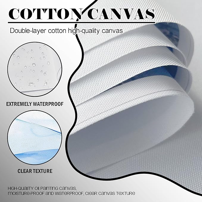 JEAWA Framed Canvas Wall Art - 20x40 IN Western Shepherding Landscape Painting, Country Picture with Trees, sheeps and Fine Horse, Shepherd Art Prints for Bedroom Bathroom Home Decoration