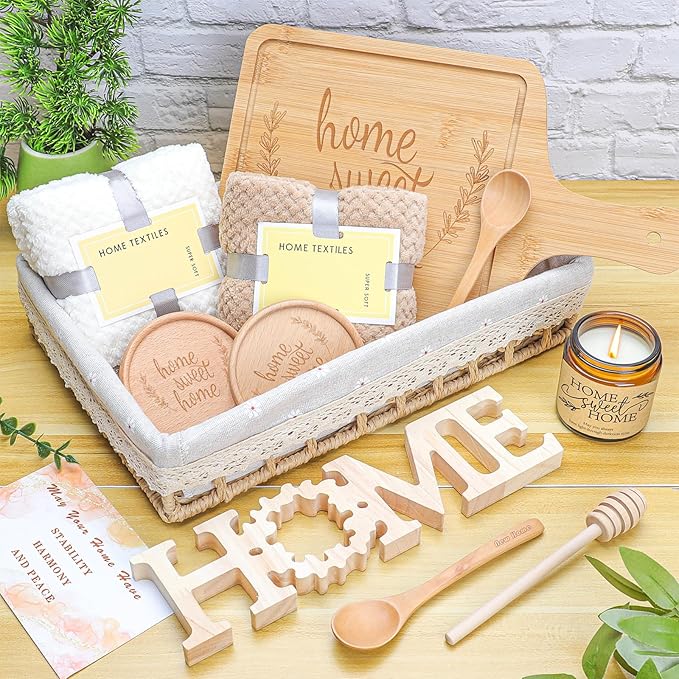 House Warming Gifts New Home,New Home Gifts Ideas,Realtors Closing Gifts for Home Buyers,Home Sweet Home Bamboo Serving Board for Couple Women Men