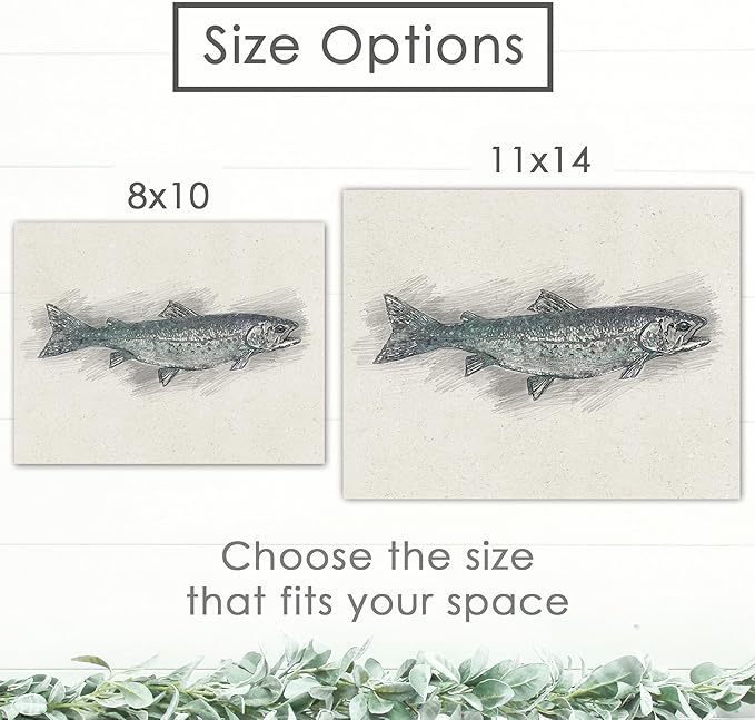 Fish Sketches Wall Art Prints (Set of 6) - 11x14s | Beautifully Detailed Aquatic Artwork for Home or Office Decor | Living Room Decor | Modern Wall Art | Kids' Room Decor | Bedroom Decor