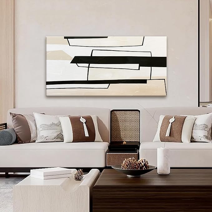 TAIJXAGSG Abstract Wall Art Painting Print Artwork Canvas Art Wall Decor 20x40 Inch Home Wall Decorations Black And White Wall Art Picture For Bedroom Bathroom Office