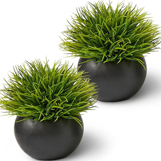 SEEKO Succulents Artificial Plants (2 Pack) Indoor Fake Desk Plants for Shelf Decor