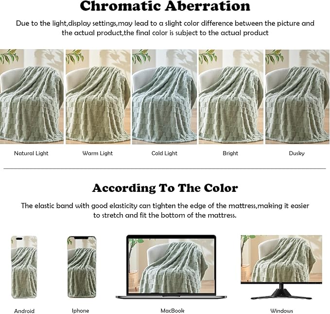 NEWCOSPLAY Super Soft Twin Blanket Sage Green Premium Silky Flannel Fleece 3D Checkered Lightweight Bed Blanket All Season Use (Sage Green Checkered, Twin(60"x80"))